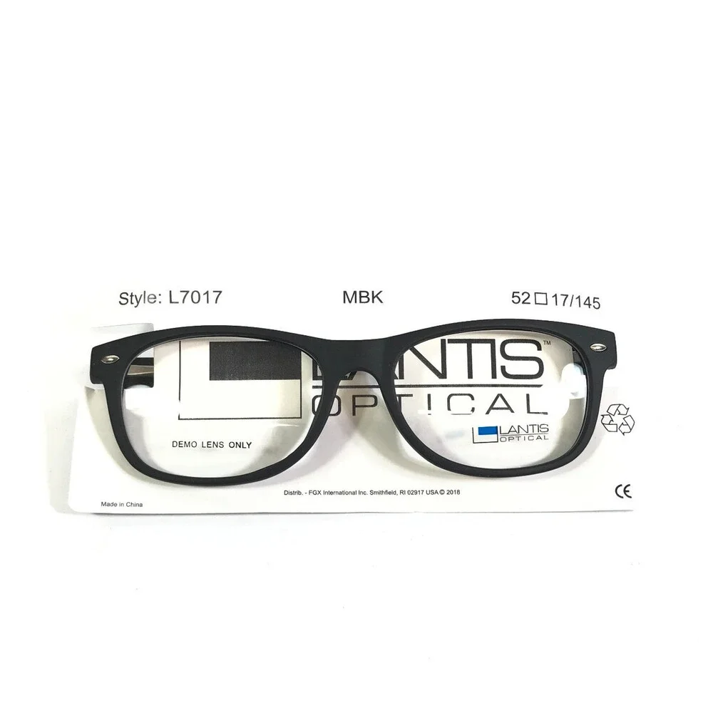 Lantis Optical Eyeglasses Frames L7017 MBK Matte Black Full Rim 52-17-145